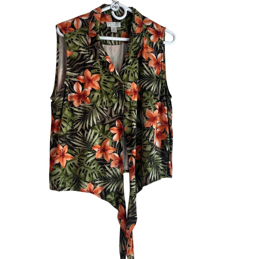 90's Christopher & Banks Sleeveless Tie Top